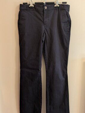Old Navy Cotton-Blend Boot Cut Khakis, Black, Size 10